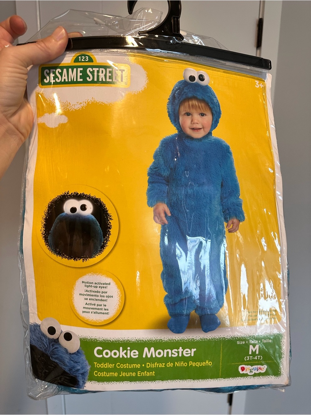 Sesame Street Cookie Monster Toddler Costume - Blue Plush Hooded Jumpsuit